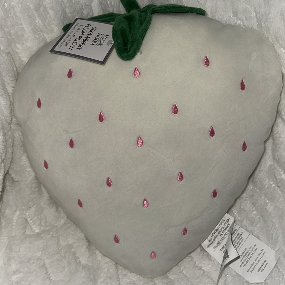 Strawberry, plush, throw pillow